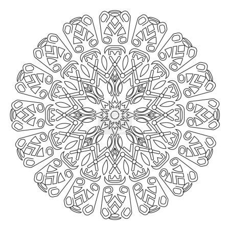 Foto de Mandala perfilado, vector blanco y negro - Imagen libre de derechos