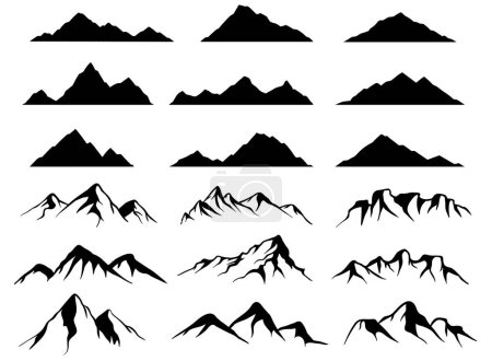 Foto de Set de siluetas de montaña. Colección vectorial aislada - Imagen libre de derechos