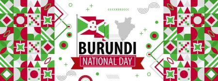 Burundi Flagge abstrakten Hintergrund Design-Vorlage. Burundi Independence Day Banner Wallpaper Vector Illustration. Banner von Burundi
