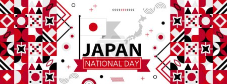 Japan national day banner with Japanese flag colors background.creative independence day banner, Poster, card, banner, template, for Celebrate annual