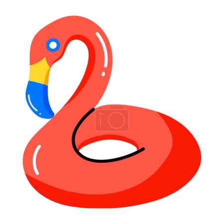 Illustration for Cute cartoon flamingo for swimming pool vector illustration design - Royalty Free Image