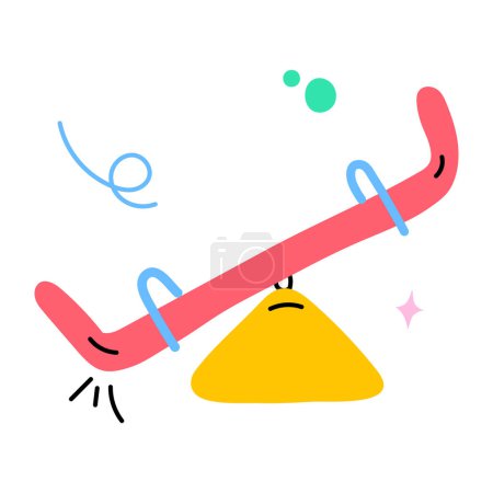 Illustration for A double seater swing for kids, see saw - Royalty Free Image