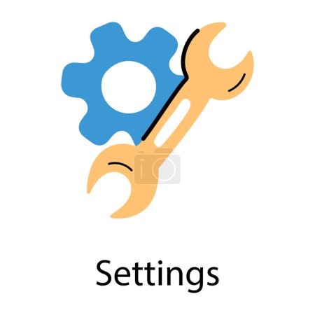 Photo for Flat color vector icon of settings - Royalty Free Image