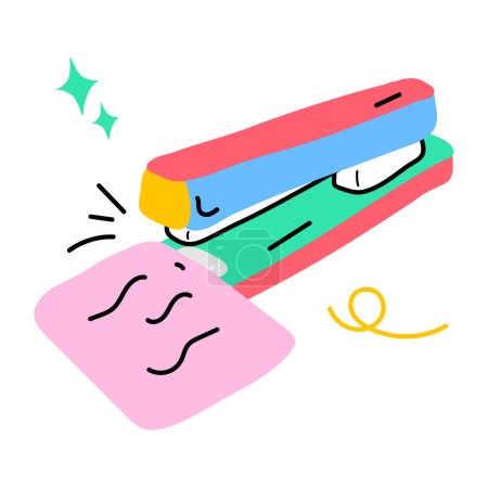 stapler colored vector illustration 