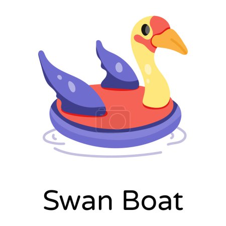 Illustration for Swan boat vector illustration on white background - Royalty Free Image