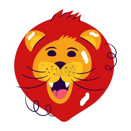 Ilustración de Retrato cara de gato. Cabeza de león. diseño de la mascota - Imagen libre de derechos
