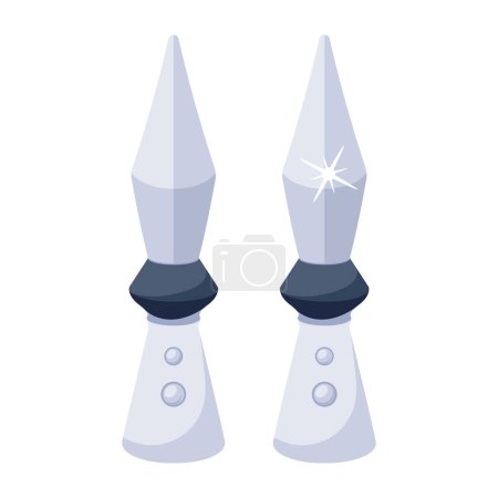 Illustration for Spears icons in cartoon style isolated vector illustration - Royalty Free Image