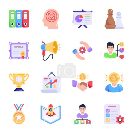 Illustration for Business flat icons set. vector illustration - Royalty Free Image