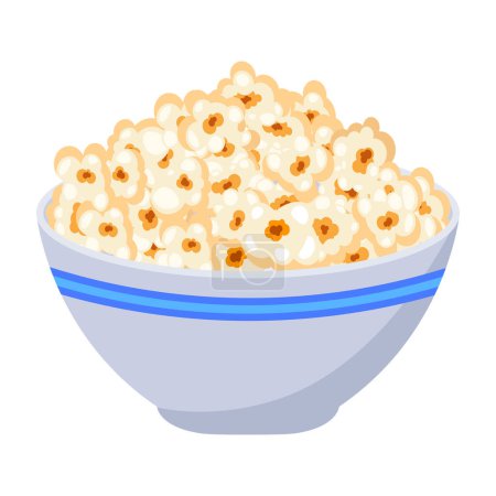 Illustration for Bowl with popcorn isolated on white background - Royalty Free Image