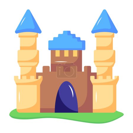 Castle illustration isolated on white background.