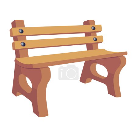 Illustration for Wooden bench, vector illustration - Royalty Free Image