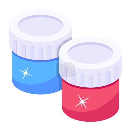 Illustration for Modern icon of paint jars, flat design - Royalty Free Image
