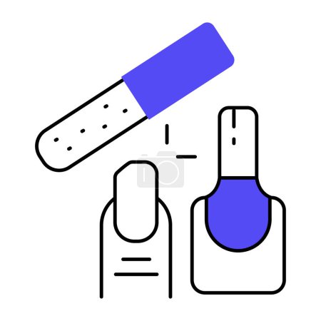 Illustration for A line style vector of nail filing - Royalty Free Image