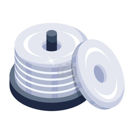 Ilustración de Premium escalable icono plano de estante de cd - Imagen libre de derechos