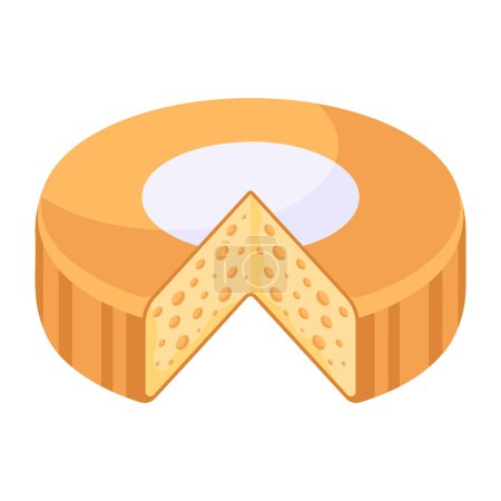 Illustration for Cheese Wheel icon isolated on white background - Royalty Free Image