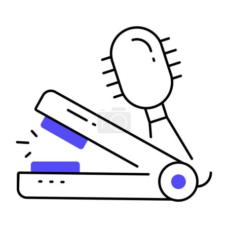 Illustration for Vector illustration of Brush Straightener icon - Royalty Free Image