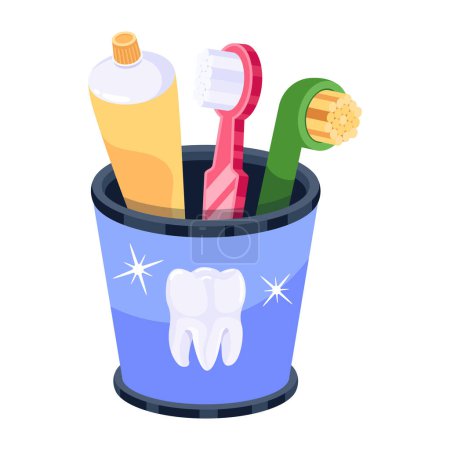 Illustration for Toothbrush Holder icon. vector illustration - Royalty Free Image