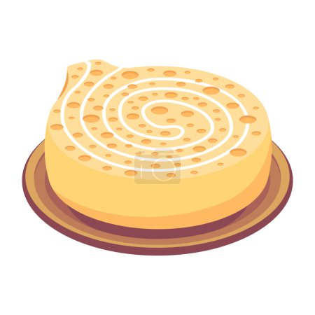 Illustration for Vector illustration of Cheese Truckle - Royalty Free Image