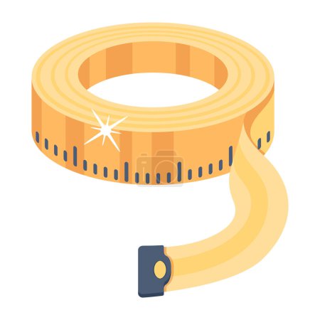 Illustration for Vector illustration of Inches Tape - Royalty Free Image
