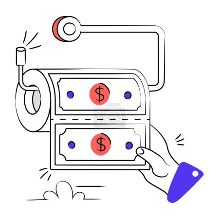 Ilustración de Dinero Desperdiciar icono moderno, vector de ilustración - Imagen libre de derechos