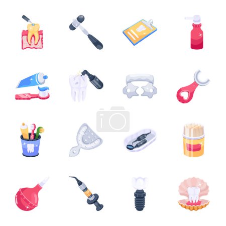 Illustration for Trendy Set of Dentistry 2D Icons - Royalty Free Image