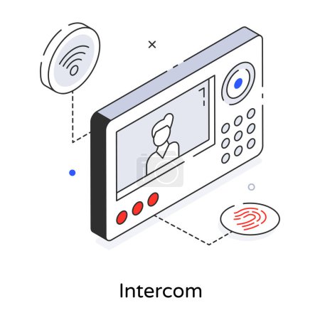 Téléchargez les illustrations : Intercom icône moderne, illustration vectorielle - en licence libre de droit