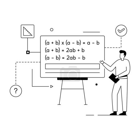 Ilustración de Ilustración vectorial de ejemplos matemáticos - Imagen libre de derechos