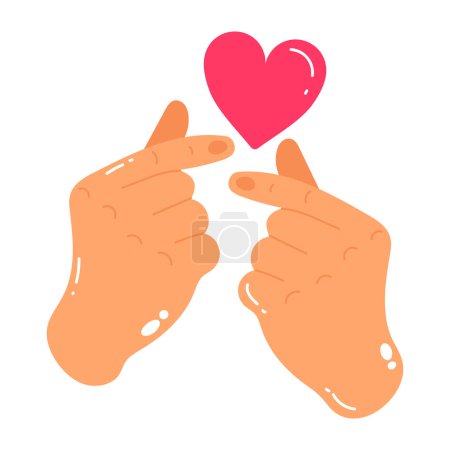 Téléchargez les illustrations : Hands with heart symbol vector illustration design - en licence libre de droit