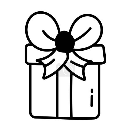 Téléchargez les illustrations : Boîte cadeau icône vectoriel illustration design - en licence libre de droit