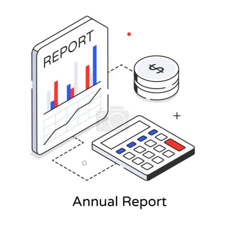 financial report, vector illustration