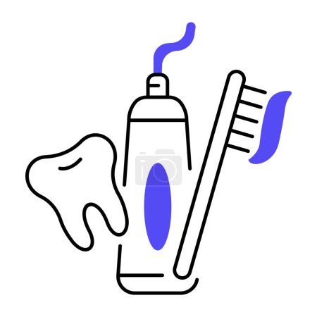 Illustration for Toothbrush with toothpaste icon. - Royalty Free Image