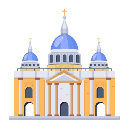 Téléchargez les illustrations : Illustration vectorielle d'une cathédrale Saint Joseph dans l'église - en licence libre de droit