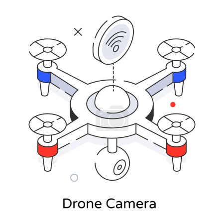 Téléchargez les illustrations : Quadcopter de drone, illustration vectorielle - en licence libre de droit