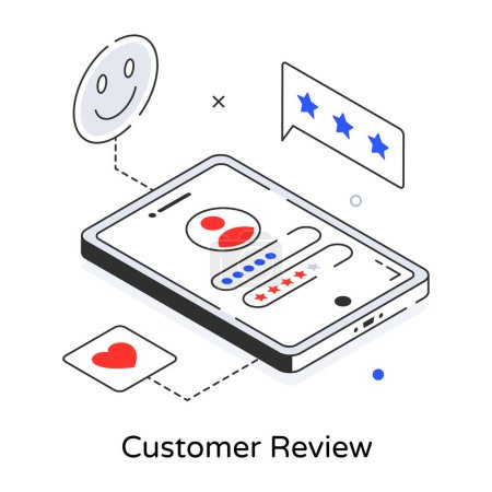 Illustration for Mobile application vector icon customer review - Royalty Free Image