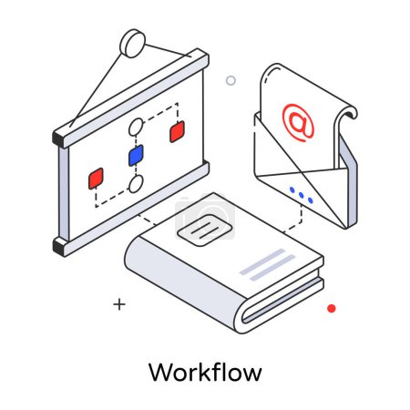 Ilustración de Icono de flujo de trabajo, ilustración vectorial - Imagen libre de derechos