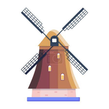 Téléchargez les illustrations : Icône moulin à vent. illustration vectorielle - en licence libre de droit