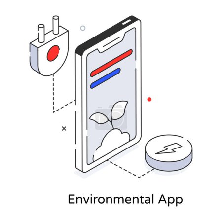 Illustration for Environmental app icon modern illustration - Royalty Free Image