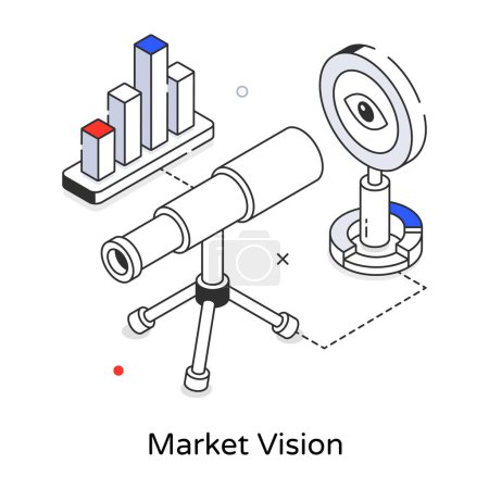 isometric illustration of Market vision
