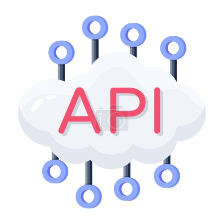 Illustration for Flat icon of api cloud - Royalty Free Image