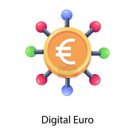Illustration for Unique design of digital euro flat icon - Royalty Free Image