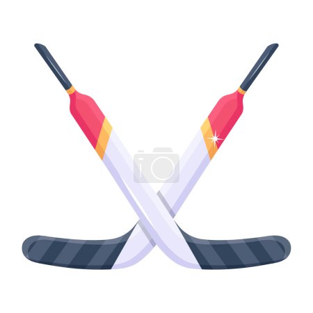 Illustration for Crossed hockey sticks and puck - Royalty Free Image