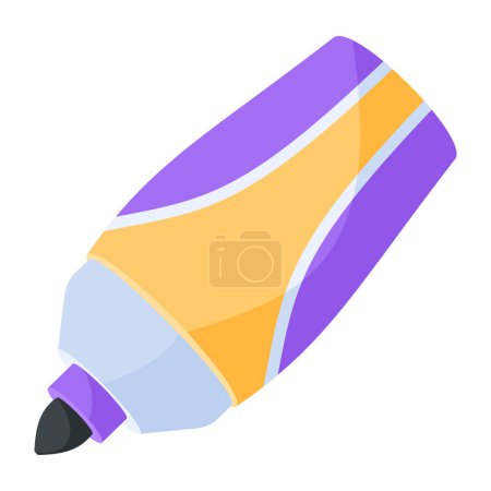 Téléchargez les illustrations : Icône plate bien conçue d'un marqueur de stylo - en licence libre de droit