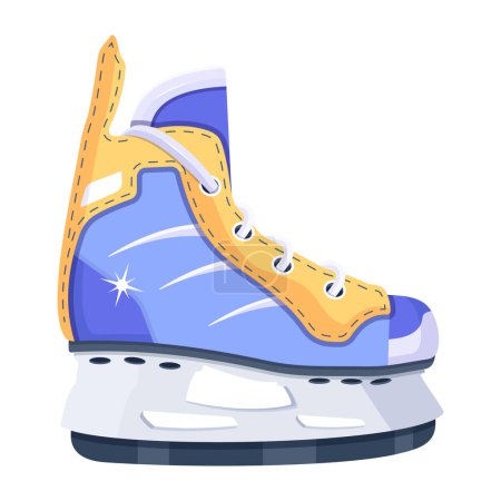 Illustration for 2D icon vector of an ice hockey skate shoe - Royalty Free Image