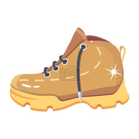 Illustration for 2d icon of a leather travel boot - Royalty Free Image