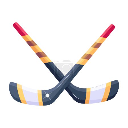 Illustration for Colourful 2d icon of crossed field hockey - Royalty Free Image