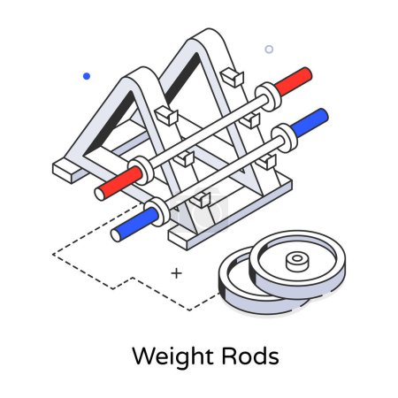 Illustration for Isometric weight rods icon, vector illustration - Royalty Free Image