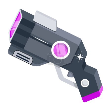 Illustration for Futuristic weapon, vr gaming gun icon, vector illustration - Royalty Free Image
