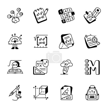 Illustration for Business education icons line design vector set - Royalty Free Image