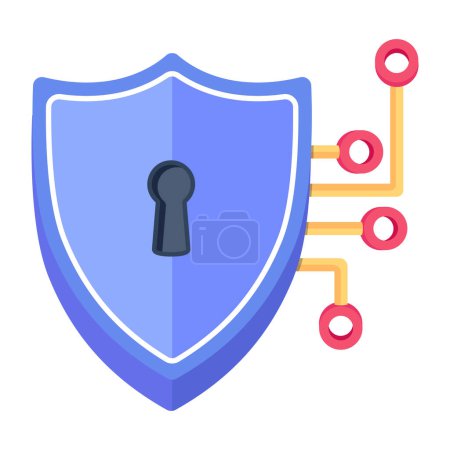 Illustration for Download flat icon of secure network - Royalty Free Image