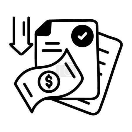 Ilustración de Estilo de dibujo moderno icono de los informes de gastos - Imagen libre de derechos